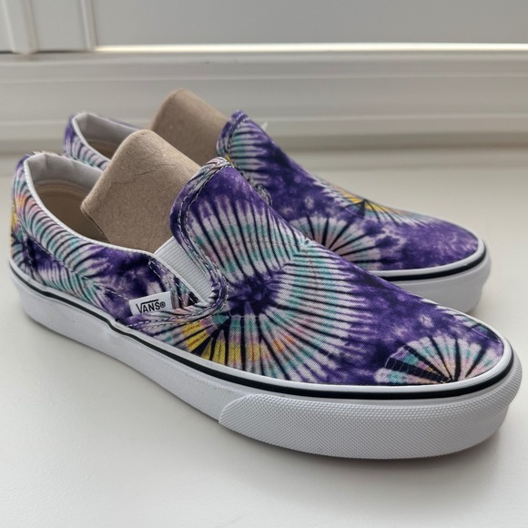 Vans New Age Classic Skater Slip Ons Women's 7.5 Men's 6 Tie Dye Purple NEW - Picture 1 of 10